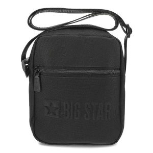 Uniwersalna Czarna Torebka Na Ramię Big Star. Czarne torebki klasyczne Big Star, bez wzorów, z materiału, na ramię, bez dodatków. Za 99,99 zł.