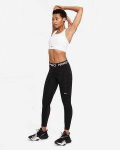 Legginsy Nike Pro 365, Kobiety. Białe legginsy Nike, bez wzorów, z materiału. Za 336,00 zł.