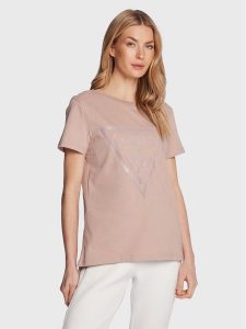 Guess T-Shirt Adele V2YI07 K8HM0 Różowy Regular Fit. Czerwone t-shirty Guess, xs, z aplikacjami, z bawełny, bez kołnierzyka, bez ramiączek. Za 189,99 zł.