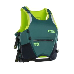 Kamizelka do sportów wodnych ION Booster X SZ Vest. Czarne kamizelki ION, xl, bez wzorów, bez kołnierzyka, bez ramiączek, bez kaptura. W wyprzedaży za 329,00 zł.