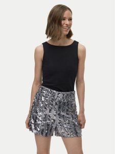 Vero Moda Szorty materiałowe Efa 10335727 Srebrny Loose Fit. Szare szorty Vero Moda, bez wzorów, z materiału. Za 159,99 zł.