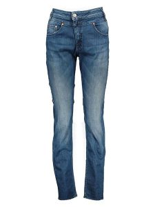 Herrlicher Dżinsy - Regular fit - w kolorze niebieskim rozmiar: W25/L32. Niebieskie jeansy Herrlicher, z aplikacjami, ze skóry. Za 109,78 zł.