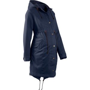Parka ciążowa z miękką podszewką z polaru bonprix ciemnoniebieski. Niebieskie kurtki bonprix, z polaru. Za 269,99 zł.