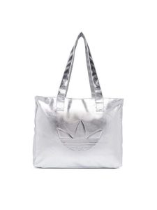 Adidas Torebka Shopper Metallic Pu Bag KR1566 Srebrny. Szare shopper bag ADIDAS, bez wzorów, ze skóry, bez dodatków. Za 239,99 zł.