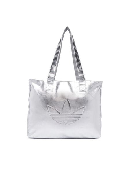 Adidas Torebka Shopper Metallic Pu Bag KR1566 Srebrny. Szare shopper bag ADIDAS, bez wzorów, ze skóry, bez dodatków. Za 239,99 zł.