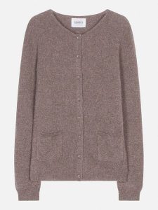 Perfect Cashmere Kaszmirowy kardigan "Amy" w kolorze szarobrązowym rozmiar: XXL. Brązowe kardigany Perfect Cashmere, z kaszmiru. Za 363,71 zł.