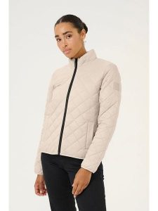 Kaffe Kurtka pikowana "Loreen" w kolorze beżowym rozmiar: 40. Brązowe kurtki Kaffe, bez wzorów, bez kaptura. Za 197,45 zł.