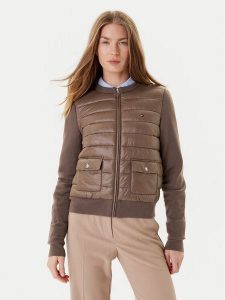 Tommy Hilfiger Kurtka bomber WW0WW46741 Brązowy Regular Fit. Brązowe kurtki TOMMY HILFIGER, xl, bez wzorów, z syntetyku, bez kaptura. Za 599,99 zł.