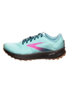 Brooks Buty "Catamount" w kolorze turkusowym do biegania rozmiar: 35,5. Niebieskie buty sportowe Brooks, bez wzorów, z materiału, bez zapięcia, do biegania. Za 197,63 zł.