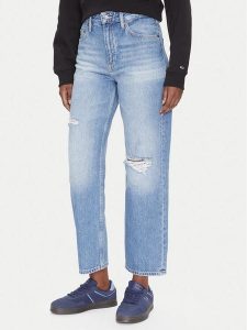 Tommy Jeans Jeansy Layla DW0DW21278 Niebieski Straight Fit. Niebieskie jeansy Tommy Jeans, bez wzorów, z bawełny. Za 299,99 zł.