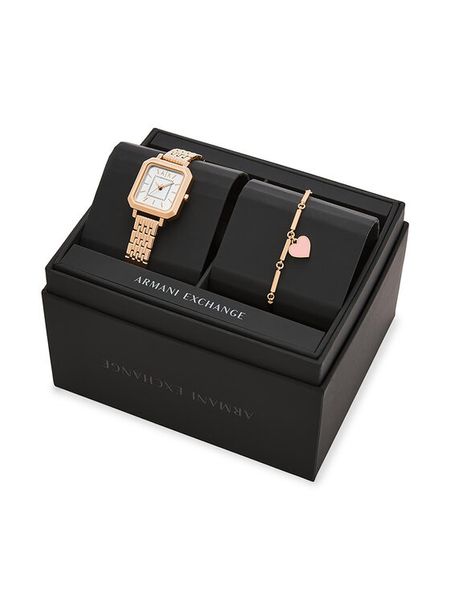 Armani Exchange Zegarek AX7164SET Różowy. Czerwone, analogowe zegarki Armani Exchange. Za 639,99 zł.