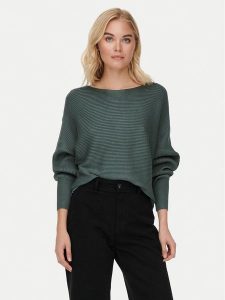 ONLY Sweter Adaline 15226298 Zielony Relaxed Fit. Zielone swetry klasyczne ONLY, m, z wiskozy, bez kołnierzyka. Za 139,99 zł.