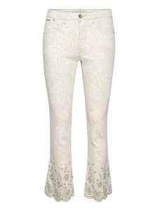 Cream Dżinsy "Rosa" - Slim fit - w kolorze kremowo-beżowym rozmiar: W26. Brązowe jeansy Cream, z aplikacjami, ze skóry. Za 127,65 zł.