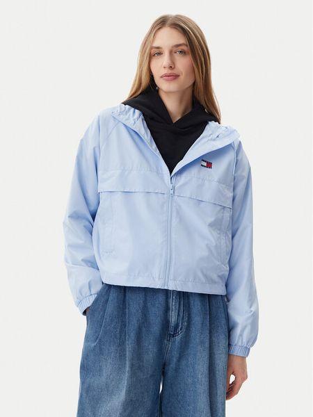 Tommy Jeans Wiatrówka Essential DW0DW20672 Błękitny Relaxed Fit. Niebieskie kurtki Tommy Jeans, m, bez wzorów, z jeansu, bez kaptura. Za 309,99 zł.