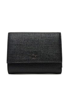 Calvin Klein Portfel Ck Daily Medium Trifold_Tex K60K612945 Czarny. Czarne portfele Calvin Klein, bez wzorów, ze skóry. Za 159,99 zł.