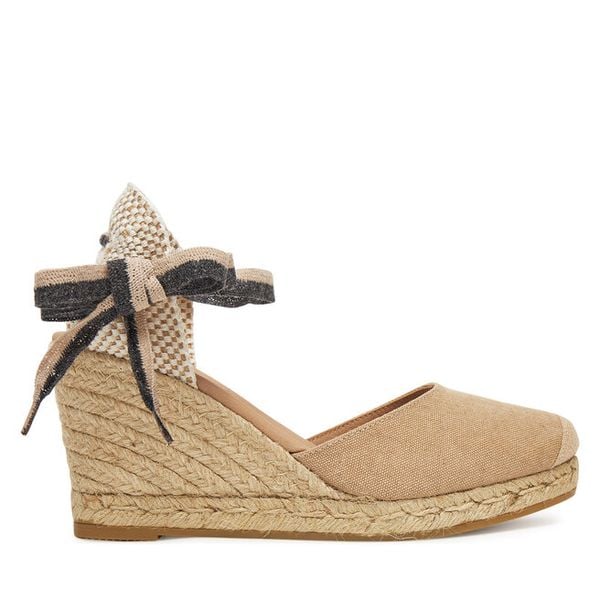Espadryle Genuins. Brązowe espadryle Genuins, bez wzorów, bez obcasa. Za 379,99 zł.