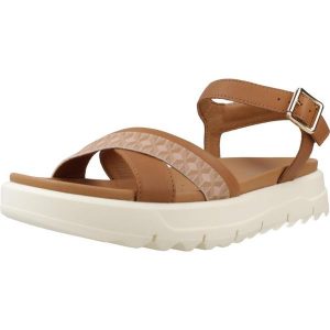 Sandały GEOX D XAND 2.1S Brązowy. Brązowe sandały Geox, bez wzorów, ze skóry, bez obcasa, bez zapięcia. Za 398,99 zł.