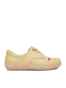 Go Soft Półbuty CEO-WI23-COMFORT-01 Żółty. Żółte półbuty Go Soft, bez wzorów, ze skóry, bez obcasa, na płaskiej podeszwie, bez zapięcia. Za 219,99 zł.