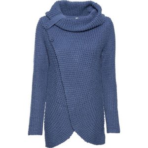Sweter z grubej dzianiny. Szare golfy bonprix, bez wzorów, z dzianiny. Za 119,99 zł.