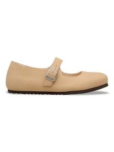 Birkenstock Skórzane baleriny "Santa Clarit" w kolorze beżowym rozmiar: 38. Brązowe balerinki Birkenstock, bez wzorów, bez obcasa, bez zapięcia. Za 487,72 zł.
