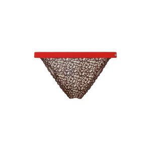 Figi damskie Pepe Jeans Animal Thong. Brązowe figi Pepe Jeans, bez wzorów, z jeansu. W wyprzedaży za 86,10 zł.