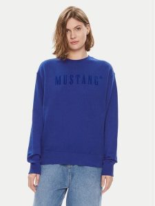 Mustang Bluza Bea 1014623 Niebieski Regular Fit. Niebieskie bluzy Mustang, l, bez wzorów, z bawełny, bez kaptura. Za 139,99 zł.