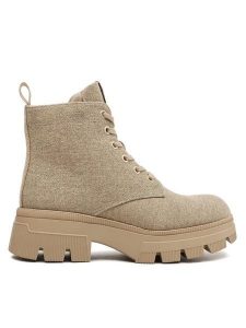 Calvin Klein Jeans Trapery Chunky Combat Laceup Boot Co YW0YW01239 Beżowy. Brązowe buty zimowe Calvin Klein Jeans, z jeansu, bez obcasa, bez zapięcia. Za 749,99 zł.