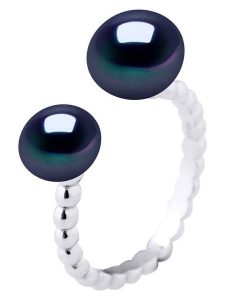 Pearl Addict Srebrny pierścionek z perłami rozmiar: onesize. Szare pierścionki Pearl Addict, z perłą, srebrne. Za 272,95 zł.