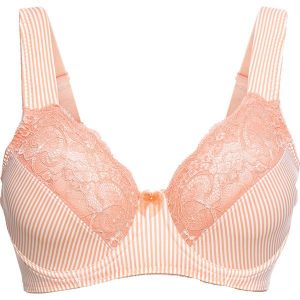 Biustonosz minimizer bonprix łososiowo-ecru w paski. Biustonosze marki bonprix. Za 54,99 zł.