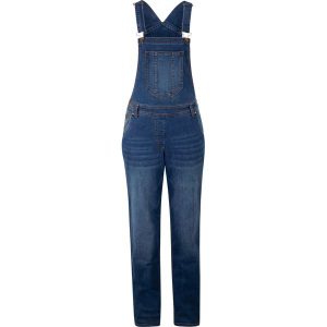Ogrodniczki dżinsowe Boyfriend Fit. Niebieskie jeansy bonprix, bez wzorów, z jeansu. Za 144,99 zł.