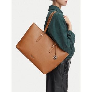 Torebka Nine West. Brązowe shopper bag Nine West, bez wzorów, bez dodatków. Za 449,99 zł.