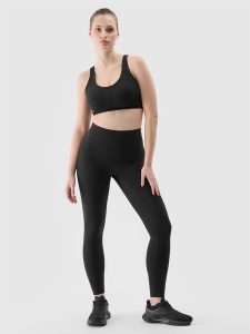 4F Legginsy treningowe szybkoschnące damskie - czarne XL. Czarne legginsy 4f, bez wzorów, z dzianiny, z podwyższonym stanem, długie. Za 149,99 zł.