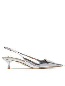 Steve Madden Czółenka Kari SM11003377 Srebrny. Szare czółenka Steve Madden, bez wzorów, ze skóry, bez obcasa, bez zapięcia. Za 289,99 zł.
