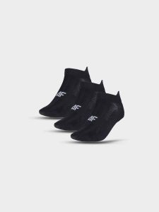4F Skarpety treningowe przed kostkę (3-pack) damskie - czarne 35-38. Czarne skarpetki 4f, bez wzorów, z elastanu. Za 44,99 zł.
