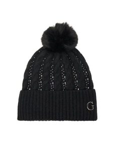 Guess Czapka AW5385 POL01 Czarny. Czarne czapki Guess, z aplikacjami. Za 129,99 zł.