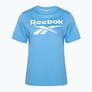 Koszulka Reebok Identity Big Logo Tee. Niebieskie bluzki REEBOK FITNESS, bez wzorów, sportowe, bez kołnierzyka, bez ramiączek. Za 59,99 zł.