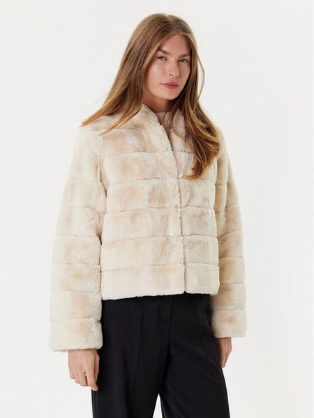 Marella Futro Carpazi 2525456011 Écru Regular Fit. Białe płaszcze Marella, bez wzorów, z futra, bez kaptura. Za 423,99 zł.