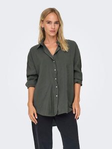ONLY Bluzka w kolorze khaki rozmiar: M. Brązowe bluzki ONLY, m, bez wzorów, bez kołnierzyka, bez ramiączek. Za 109,78 zł.