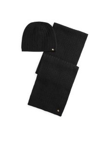 LAUREN RALPH LAUREN Zestaw Szalik i Czapka 454P04471001 Czarny. Czarne szaliki Lauren Ralph Lauren, bez wzorów, z poliesteru. Za 429,99 zł.