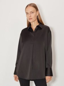 Someday Bluzka "Zanza" w kolorze czarnym rozmiar: 38. Czarne bluzki someday., bez wzorów, bez kołnierzyka, bez ramiączek. Za 121,80 zł.