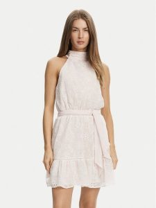 Guess Sukienka letnia W5GK15 W0WA2 Różowy Regular Fit. Czerwone kombinezony Guess, na lato, xl, z aplikacjami, z syntetyku, bez kołnierzyka, bez ramiączek. Za 489,99 zł.