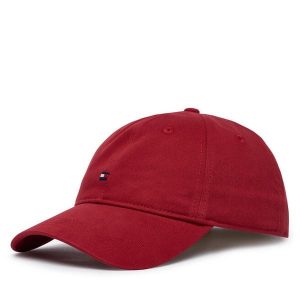 Czapka z daszkiem Tommy Hilfiger. Czerwone czapki TOMMY HILFIGER, bez wzorów. Za 142,99 zł.
