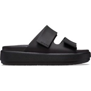 Klapki damskie sportowe na platformie CROCS BROOKLYN. Czarne klapki Crocs, bez wzorów, bez obcasa, na platformie. Za 239,00 zł.