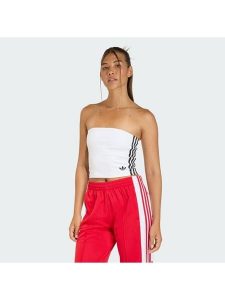 Adidas Top 3-Stripes KD6235 Biały Slim Fit. Białe topy ADIDAS, l, bez wzorów, z syntetyku, bez kołnierzyka, bez ramiączek. Za 128,99 zł.