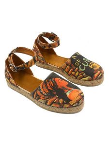 Calceo Espadryle w kolorze czarno-pomarańczowym ze wzorem rozmiar: 38. Brązowe espadryle Calceo, bez wzorów, bez obcasa. Za 188,85 zł.