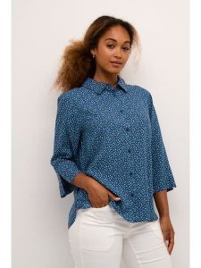 Kaffe Koszula w kolorze niebieskim rozmiar: 38. Niebieskie koszule Kaffe, s, bez wzorów, z wiskozy, bez kołnierzyka, bez ramiączek. Za 86,99 zł.