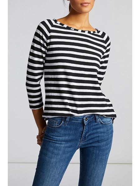 Rich & Royal Koszulka w kolorze czarno-białym rozmiar: XS. Białe bluzki Rich & Royal, xs, bez wzorów, z bawełny, bez kołnierzyka, bez ramiączek. Za 104,64 zł.