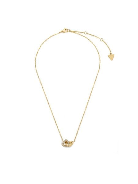 Guess Naszyjnik JUBN06 013JW Złoty. Żółte naszyjniki Guess, ze stali. Za 329,99 zł.