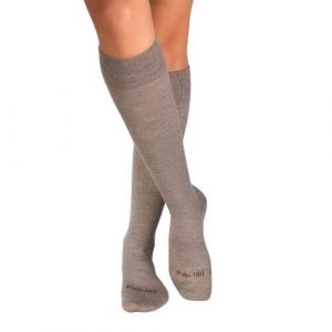 Beżowe skarpetki uciskowe z wełny merynosów 3/4. Brązowe skarpetki OEM, bez wzorów, z wełny. W wyprzedaży za 94,89 zł.