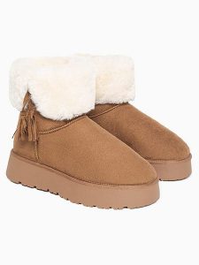 Blackfield Botki zimowe "Clary" w kolorze jasnobrązowym rozmiar: 38. Brązowe botki Blackfield, na zimę, bez wzorów, bez obcasa, na platformie, bez zapięcia. Za 174,84 zł.